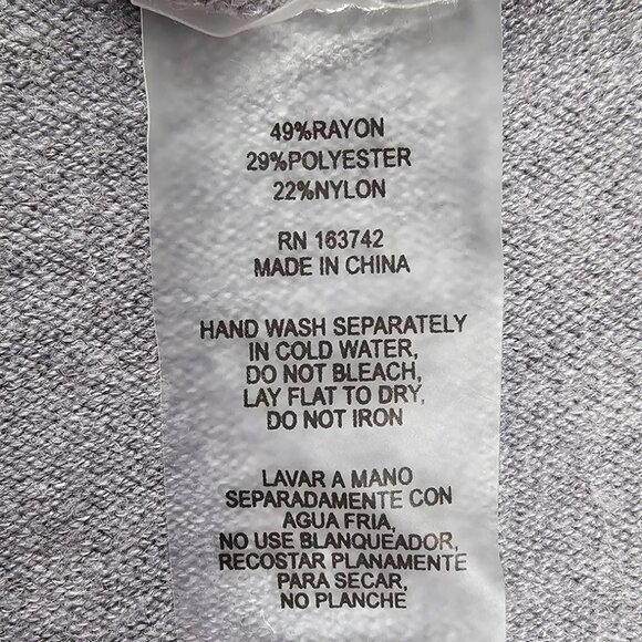 Aaeda Gray Dragonfly Dolman Sleeve Round Neck Sweater 1X Soft Cozy Oversize - Picture 7 of 9